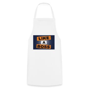 Turn the Page saying lettering - Cooking Apron - white - Front - AI Model Male 185 dark (185cm)