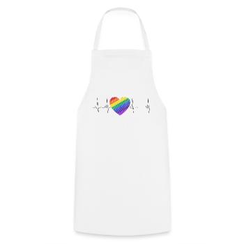 Herzklopfen Herz Regenbogen Diversität - Kochschürze - Weiß - Vorne - AI Model Male 185 dark (185cm)