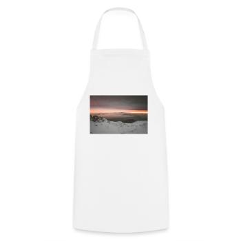 Coucher de soleil d’hiver morose sur les montagnes de Grèce - Tablier de cuisine - blanc - Devant - AI Model Male 185 dark (185cm)
