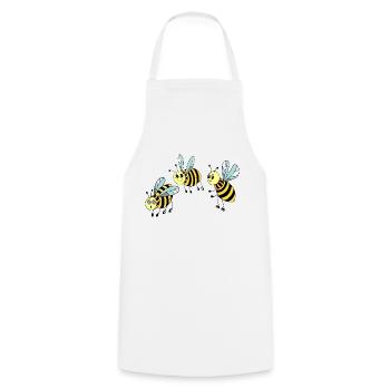 Bienen - Kochschürze - Weiß - Vorne - AI Model Male 185 dark (185cm)