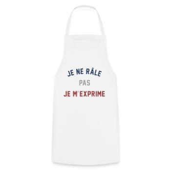 JE NE RÂLE PAS JE M'EXPIRME - Tablier de cuisine - blanc - Devant - AI Model Male 185 dark (185cm)