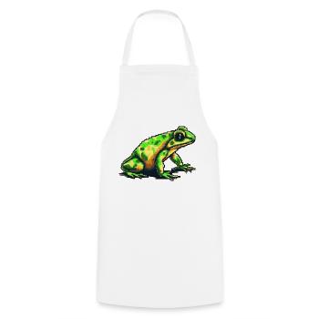 Pfeilgiftfrosch in 8 Bit retro Pixelgrafik - Kochschürze - Weiß - Vorne - AI Model Male 185 dark (185cm)