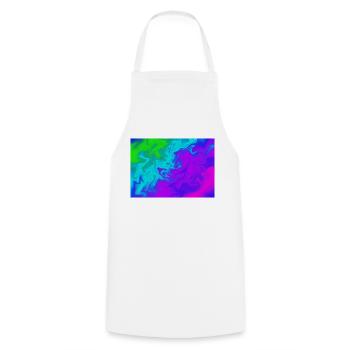 Colorful swirls - Cooking Apron - white - Front - AI Model Male 185 dark (185cm)