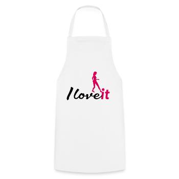 women football i love it - Cooking Apron - white - Front - AI Model Male 185 dark (185cm)