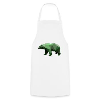 Bear, Polygon, Hiking, Trees, Animal, Wilderness, Nature, Green - Cooking Apron - white - Front - AI Model Male 185 dark (185cm)