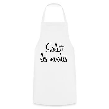 salut - Tablier de cuisine - blanc - Devant - AI Model Male 185 dark (185cm)