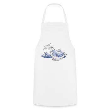 Dolphins - Cooking Apron - white - Front - AI Model Male 185 dark (185cm)