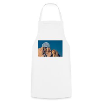 Moon behind the Zugspitze - Cooking Apron - white - Front - AI Model Male 185 dark (185cm)