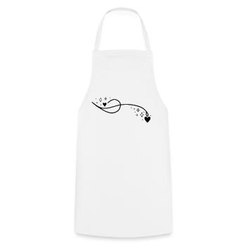 Ligne de coeur scintillant - Tablier de cuisine - blanc - Devant - AI Model Male 185 dark (185cm)
