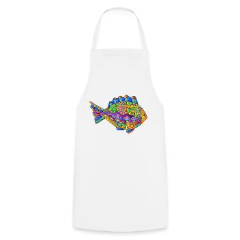 Poisson - Tablier de cuisine - blanc - Devant - AI Model Male 185 dark (185cm)