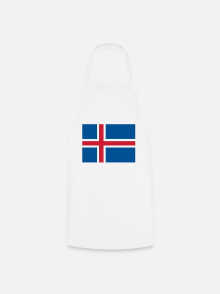 Iceland flag / Drapeau Islande - Tablier de cuisine - blanc