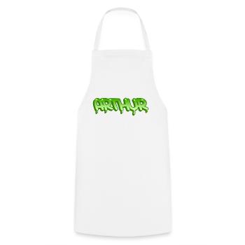 Graffiti prénom Arthur - Tablier de cuisine - blanc - Devant - AI Model Male 185 dark (185cm)
