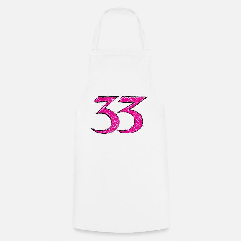 33 Master Number - Cooking Apron - white