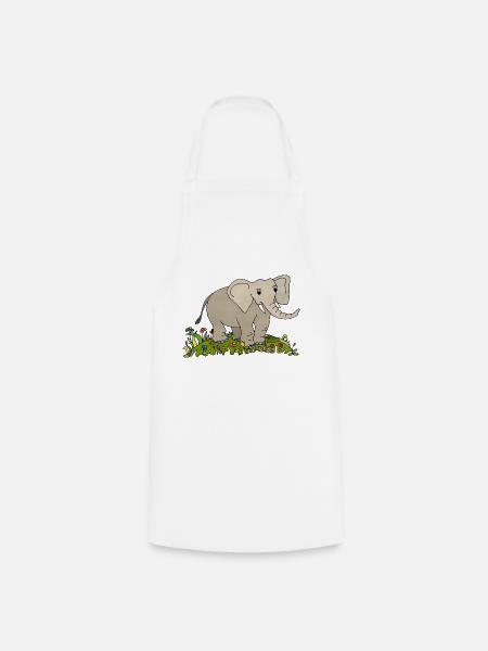 Elefant - Kochschürze - Weiß