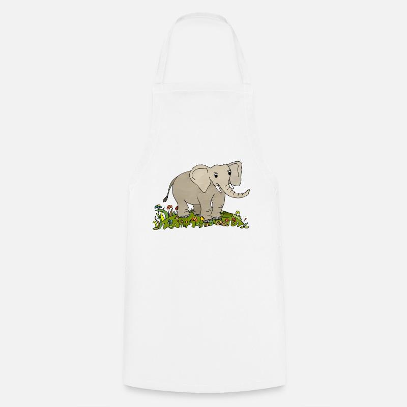 Elefant - Kochschürze - Weiß