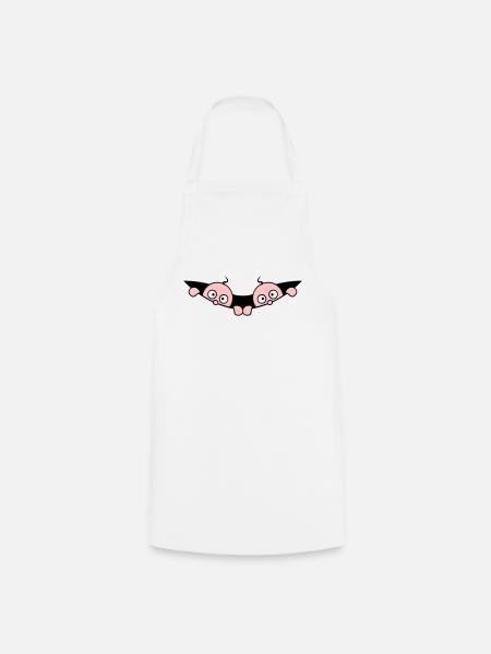 Comic Twins Peeking Out Belly 2 Bébés Enceintes - Tablier de cuisine - blanc