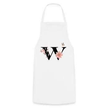 Letter w Wildflowers Watercolors - Cooking Apron - white - Front - AI Model Male 185 dark (185cm)