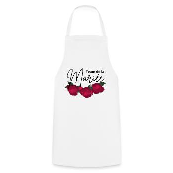 Minimalist Red Flower Bridal Team - Cooking Apron - white - Front - AI Model Male 185 dark (185cm)