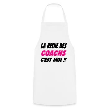La reine des COACHS c'est moi !!! - Tablier de cuisine - blanc - Devant - AI Model Male 185 dark (185cm)