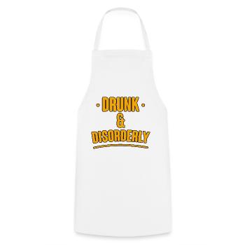 Drunk And Disorderly 2 - Cooking Apron - white - Front - AI Model Male 185 dark (185cm)