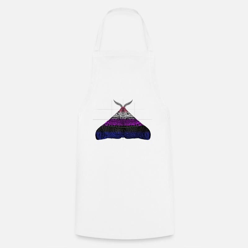 Genderfluid pride Moth Motif A - Cooking Apron - white