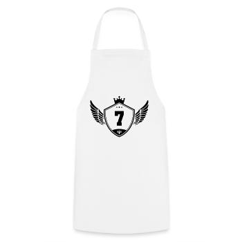 7 wappen krone - Kochschürze - Weiß - Vorne - AI Model Male 185 dark (185cm)