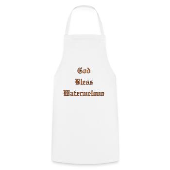 GodBlessWatermelons - Cooking Apron - white - Front - AI Model Male 185 dark (185cm)