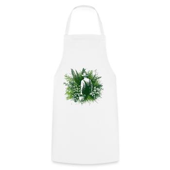 Chuchoteur de plantes - Tablier de cuisine - blanc - Devant - AI Model Male 185 dark (185cm)