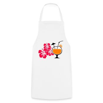 Boisson cocktail à l’hibiscus d’Hawaï - Tablier de cuisine - blanc - Devant - AI Model Male 185 dark (185cm)
