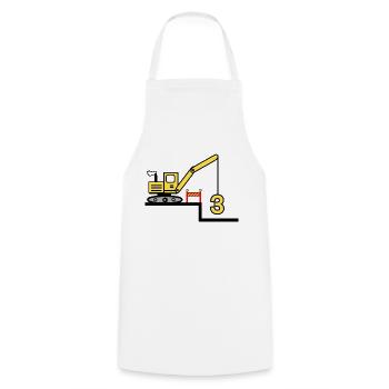 Excavatrice - Tablier de cuisine - blanc - Devant - AI Model Male 185 dark (185cm)