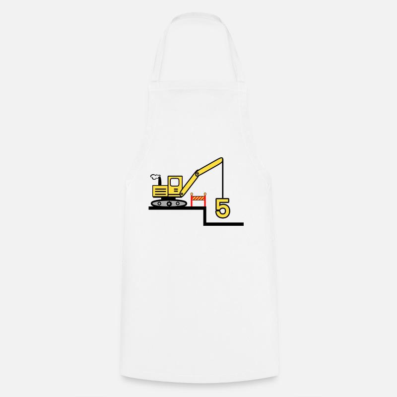 Bagger - Kochschürze - Weiß