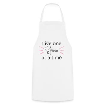 One at a time - Cooking Apron - white - Front - AI Model Male 185 dark (185cm)