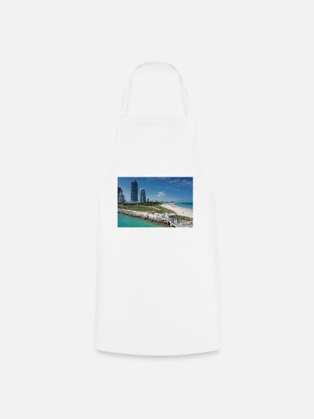 Miami Beach Piermit Wolkenkratzer - Kochschürze - Weiß