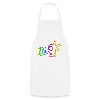 its ok quotes positive quote cute love positivity - Cooking Apron - white - Front - AI Model Male 185 dark (185cm)