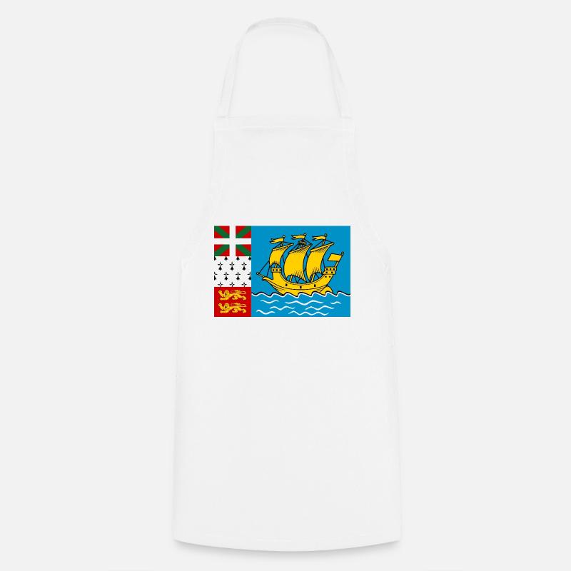 Drapeau de Saint-Pierre-et-Miquelon - Tablier de cuisine - blanc