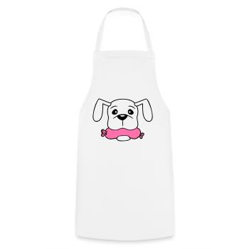 Chien Saucisse Bouche Faim Nourriture Mange Saucisses Sucré - Tablier de cuisine - blanc - Devant - AI Model Male 185 dark (185cm)