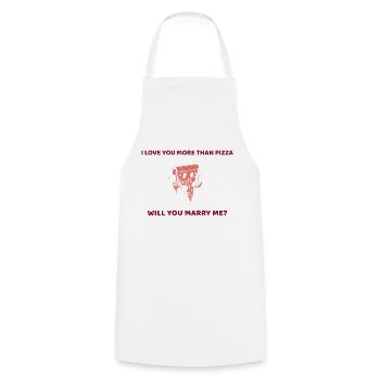 I love you more than pizza proposal shirt - Cooking Apron - white - Front - AI Model Male 185 dark (185cm)