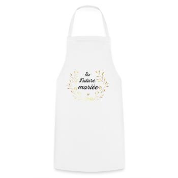 la future mariée couronne doré - Tablier de cuisine - blanc - Devant - AI Model Male 185 dark (185cm)