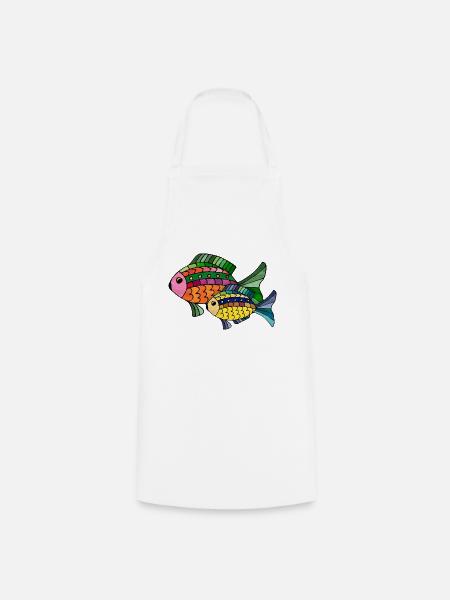 Fische - Kochschürze - Weiß
