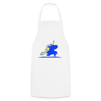 Unicorn rides fast gallop cute silhouette horse - Cooking Apron - white - Front - AI Model Male 185 dark (185cm)