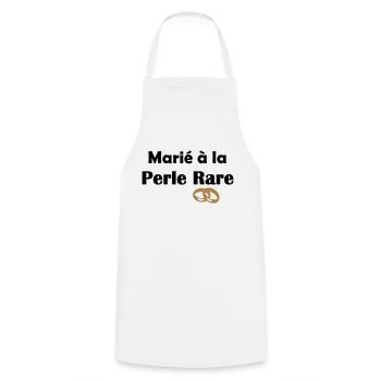 Marié à la Perle rare Mariage - Tablier de cuisine - blanc - Devant - AI Model Male 185 dark (185cm)