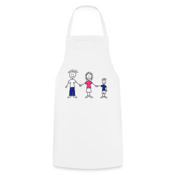 family_dad_and_mom_with_boy_3c - Kochschürze - Weiß - Vorne - AI Model Male 185 dark (185cm)