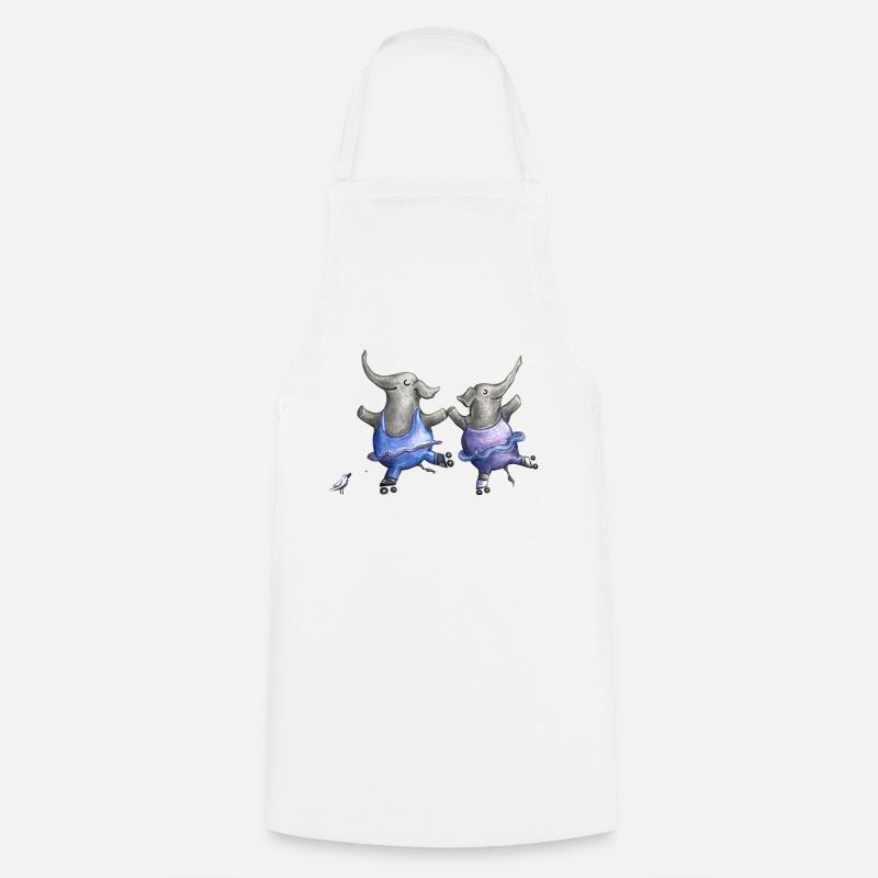 Roller skate elephant dance - Tablier de cuisine - blanc