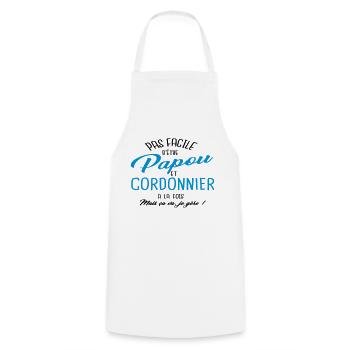 Papou et cordonnier - Tablier de cuisine - blanc - Devant - AI Model Male 185 dark (185cm)