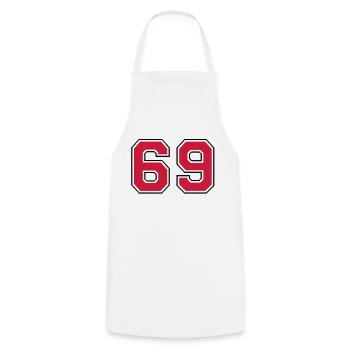 69__f2 - Cooking Apron - white - Front - AI Model Male 185 dark (185cm)