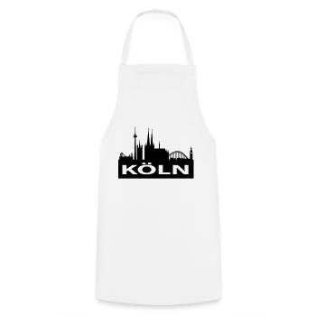 Skyline Köln - Kölner Dom - Kochschürze - Weiß - Vorne - AI Model Male 185 dark (185cm)