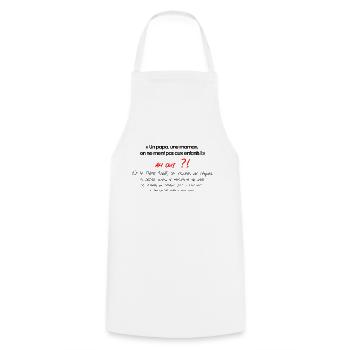 UN PAPA UNE MAMAN - Tablier de cuisine - blanc - Devant - AI Model Male 185 dark (185cm)