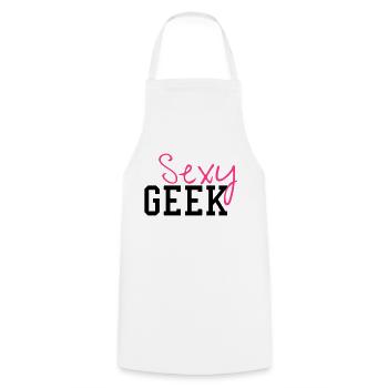 Sexy Geek - Kochschürze - Weiß - Vorne - AI Model Male 185 dark (185cm)