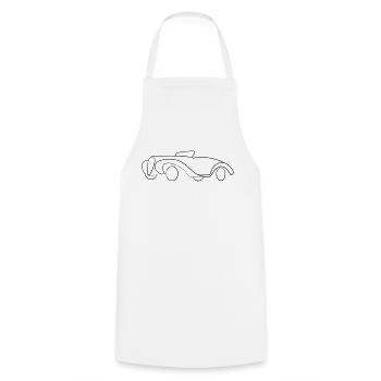 Oldtimer Cabrio Hot Rod Tribal - Kochschürze - Weiß - Vorne - AI Model Male 185 dark (185cm)