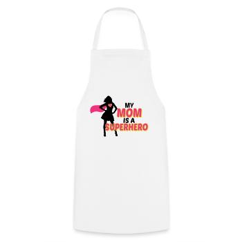 My mom is a Superhero - Tablier de cuisine - blanc - Devant - AI Model Male 185 dark (185cm)